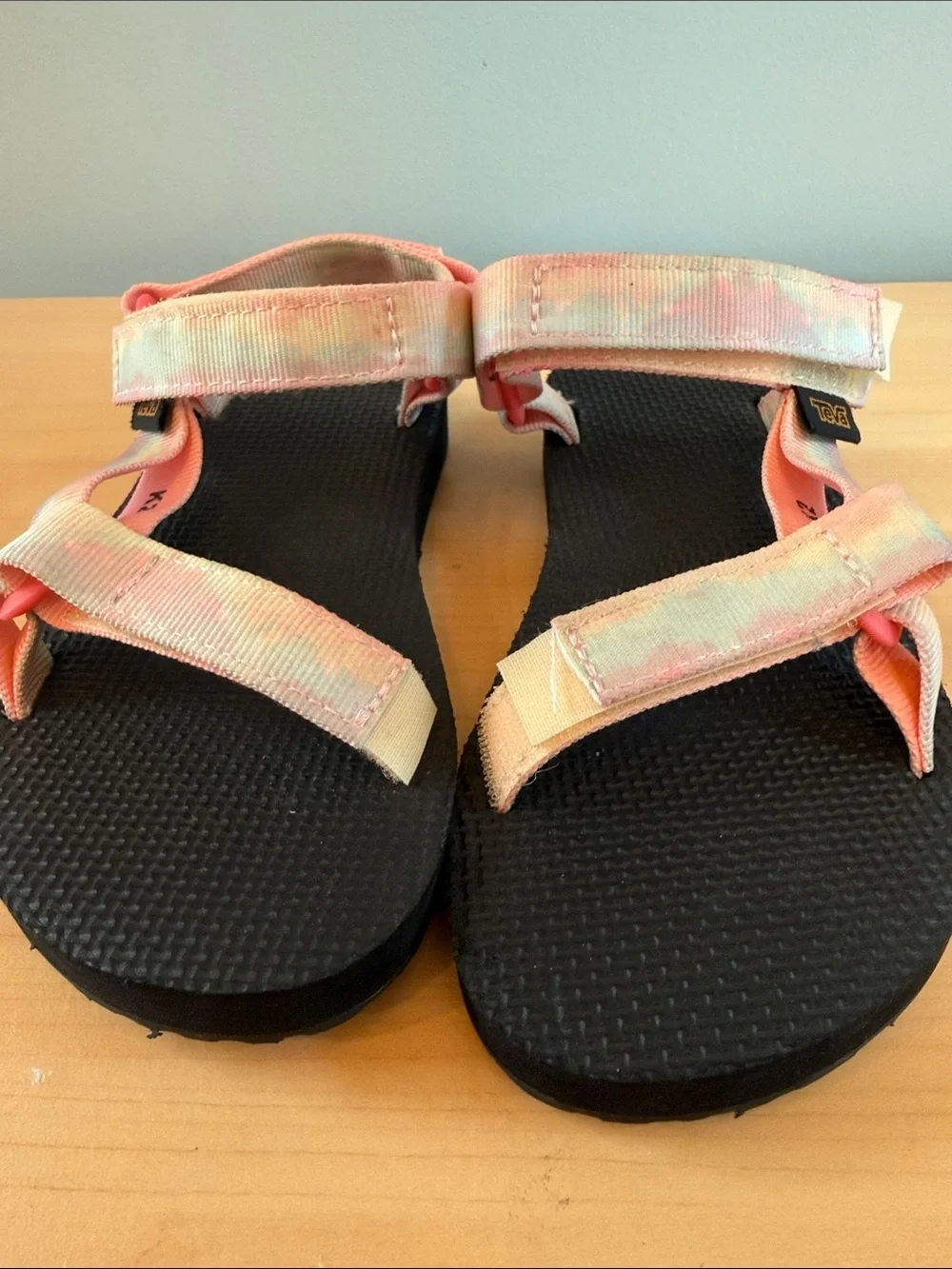 Teva Kids Sandals in pink, green, and yellow